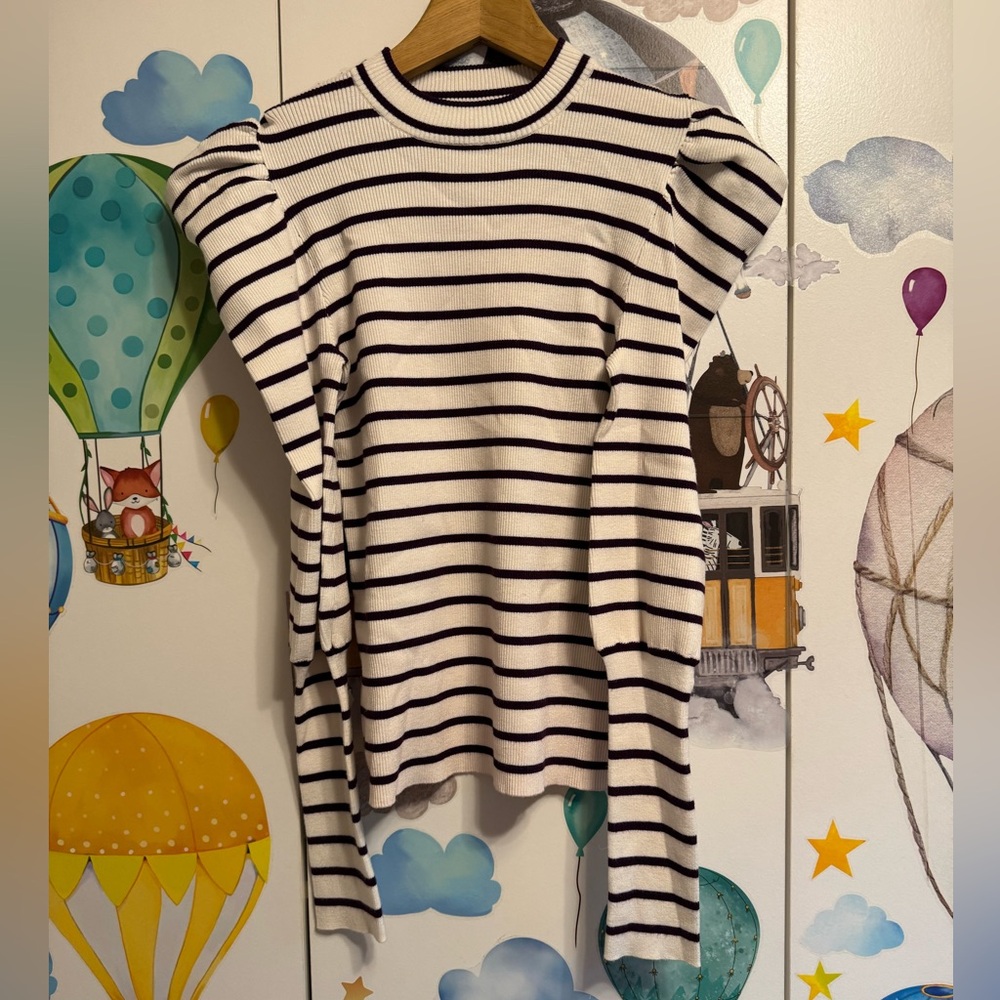 Habitual stripes puff sleeve sweater women’s small or girls 16
